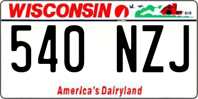 WI license plate 540NZJ