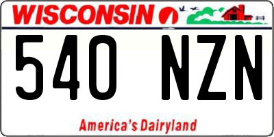WI license plate 540NZN
