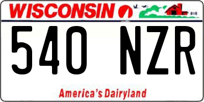 WI license plate 540NZR