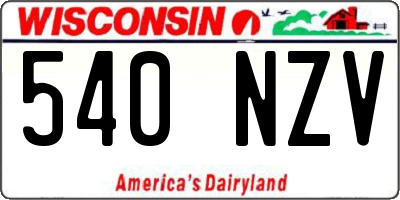 WI license plate 540NZV