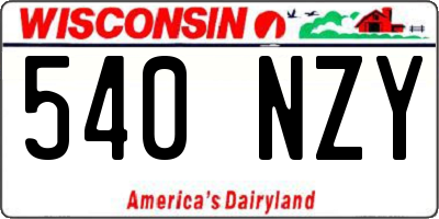 WI license plate 540NZY