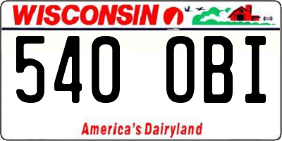 WI license plate 540OBI