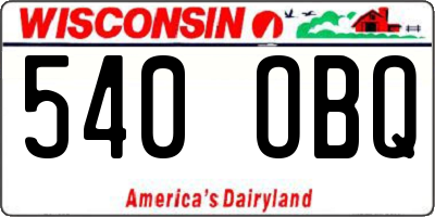WI license plate 540OBQ