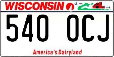 WI license plate 540OCJ