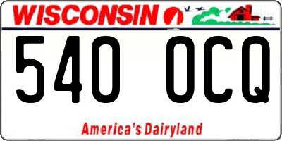 WI license plate 540OCQ