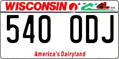 WI license plate 540ODJ