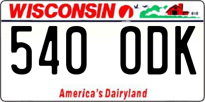 WI license plate 540ODK