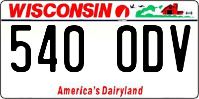 WI license plate 540ODV