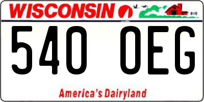 WI license plate 540OEG