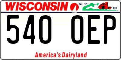 WI license plate 540OEP