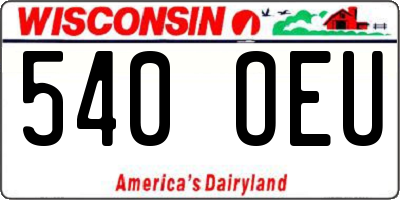 WI license plate 540OEU