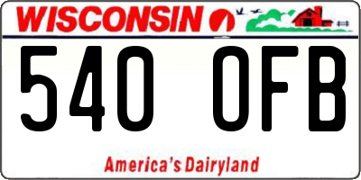 WI license plate 540OFB