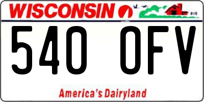WI license plate 540OFV