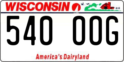 WI license plate 540OOG