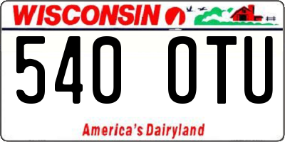 WI license plate 540OTU