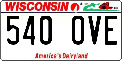 WI license plate 540OVE