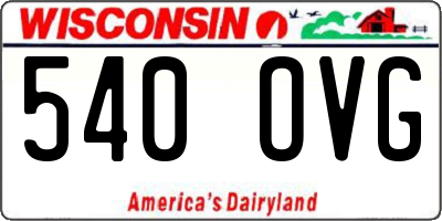 WI license plate 540OVG