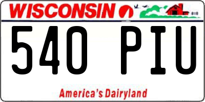 WI license plate 540PIU