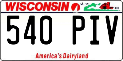 WI license plate 540PIV