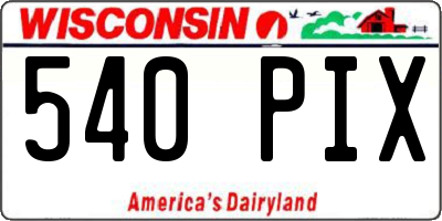 WI license plate 540PIX