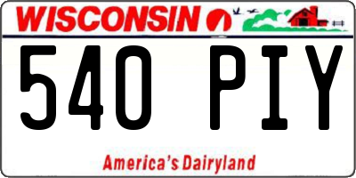 WI license plate 540PIY