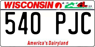 WI license plate 540PJC