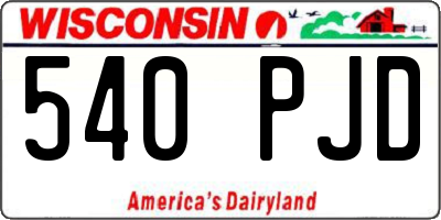 WI license plate 540PJD