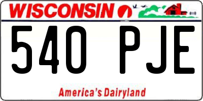 WI license plate 540PJE