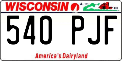 WI license plate 540PJF