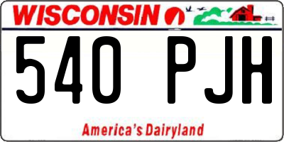 WI license plate 540PJH