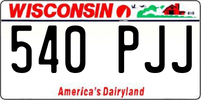 WI license plate 540PJJ