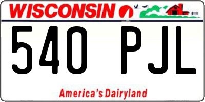 WI license plate 540PJL