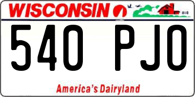 WI license plate 540PJO