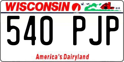 WI license plate 540PJP
