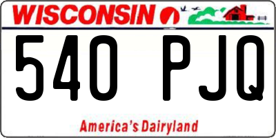 WI license plate 540PJQ