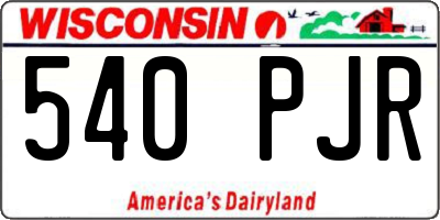 WI license plate 540PJR