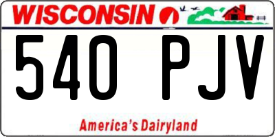 WI license plate 540PJV