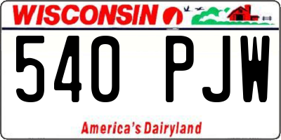 WI license plate 540PJW
