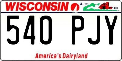 WI license plate 540PJY