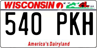 WI license plate 540PKH