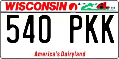 WI license plate 540PKK