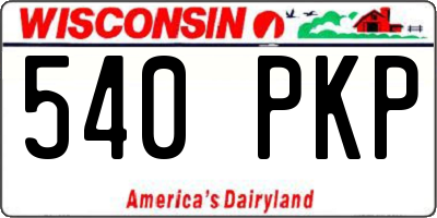 WI license plate 540PKP