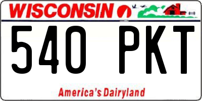WI license plate 540PKT