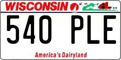 WI license plate 540PLE