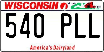 WI license plate 540PLL