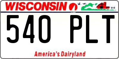 WI license plate 540PLT
