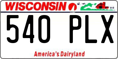 WI license plate 540PLX