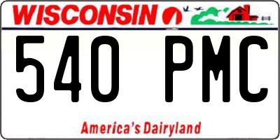 WI license plate 540PMC