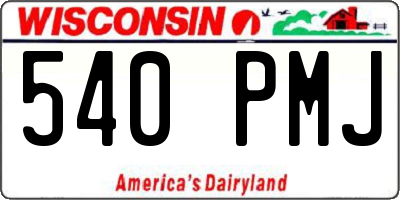 WI license plate 540PMJ
