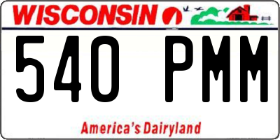 WI license plate 540PMM